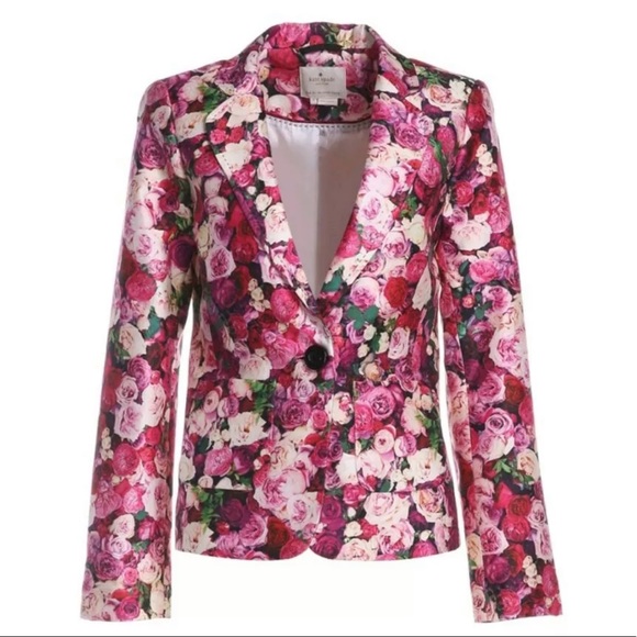 COPY - Kate Spade Millie Rose Print Blazer Hard To Find 4